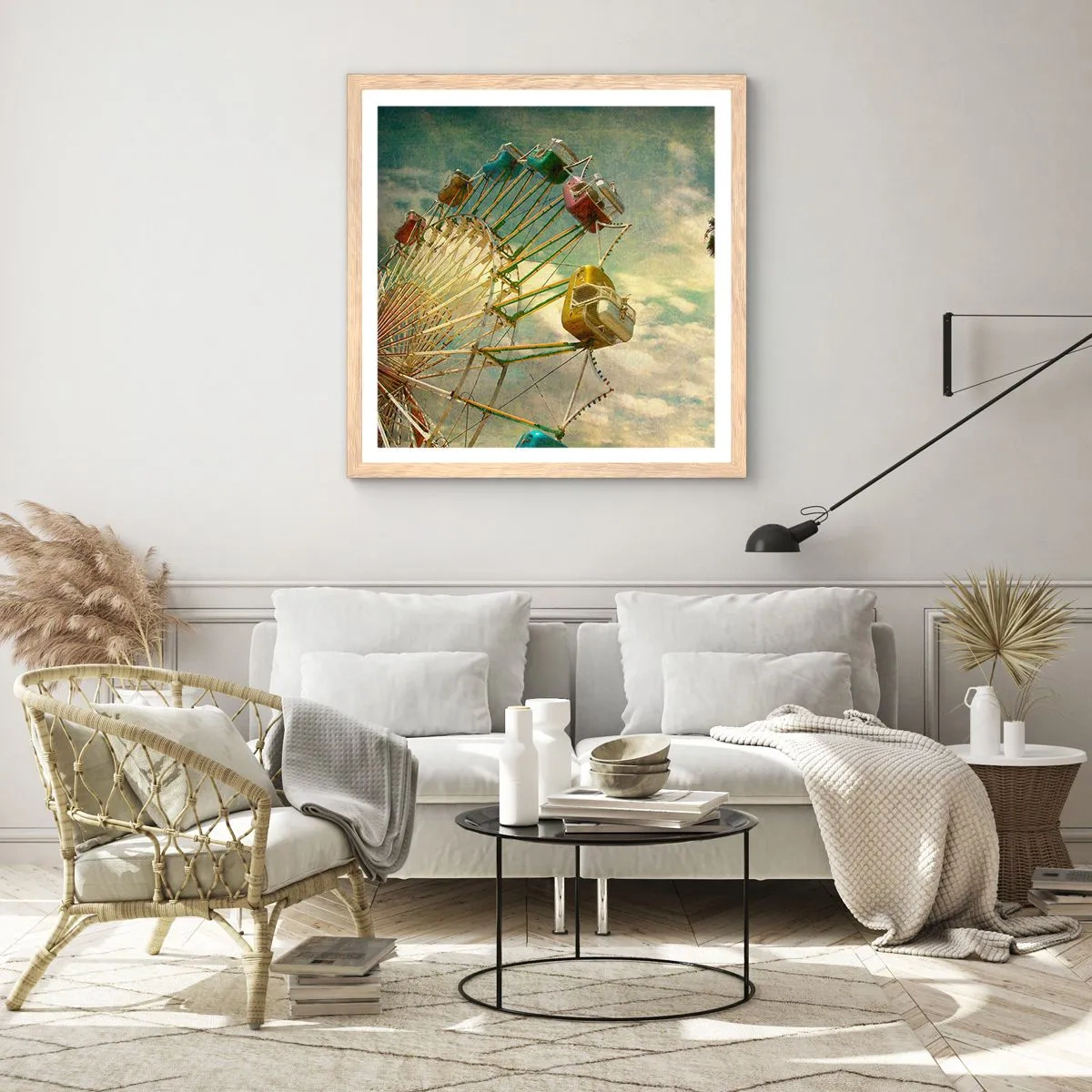 Poszter világos tölgy keretben - Lesz, lesz mulatság.... - 40x40 cm