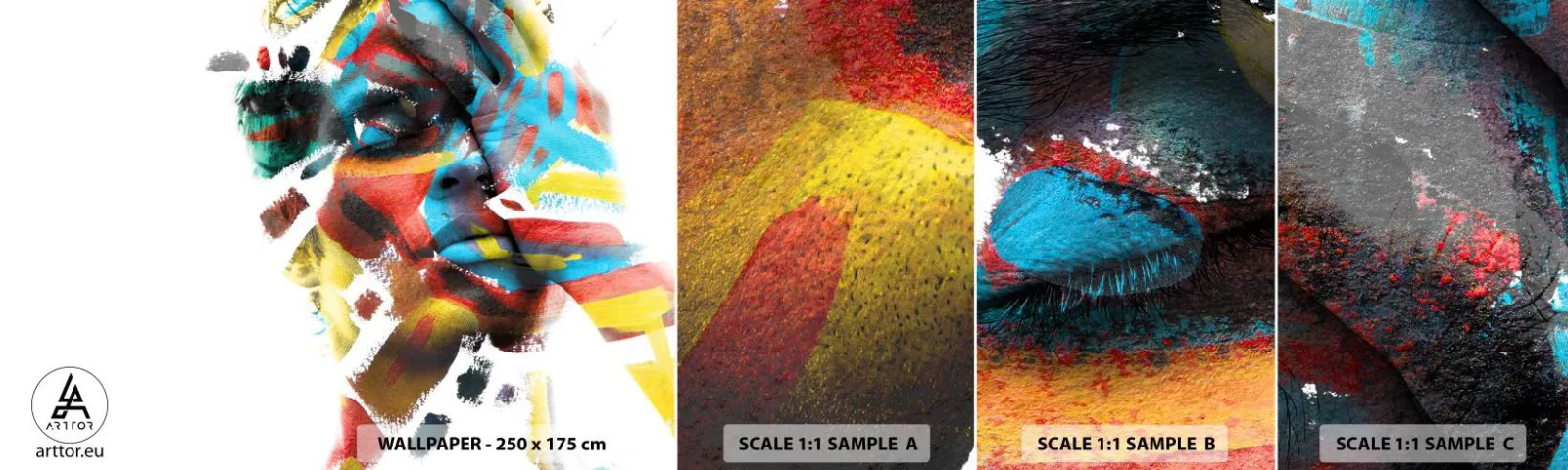 Fotótapéta Minta Standard Eco - Színes személyiség - Absztrakció, Darab, Grafika - 100x30 cm