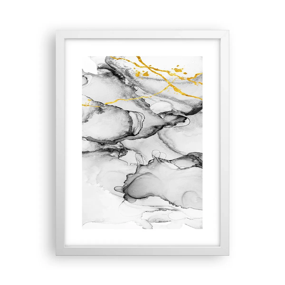 Poszter fekete keretben - Arany motívumú kompozíció - 30x40 cm