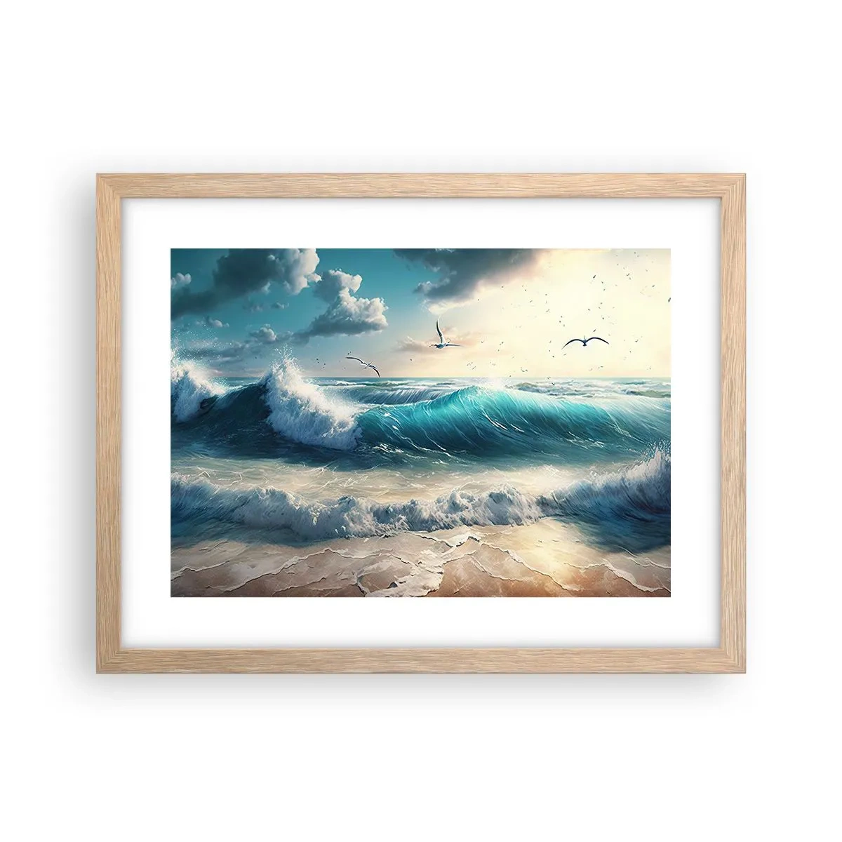 Poszter világos tölgy keretben - Zaj csak neked - 40x30 cm