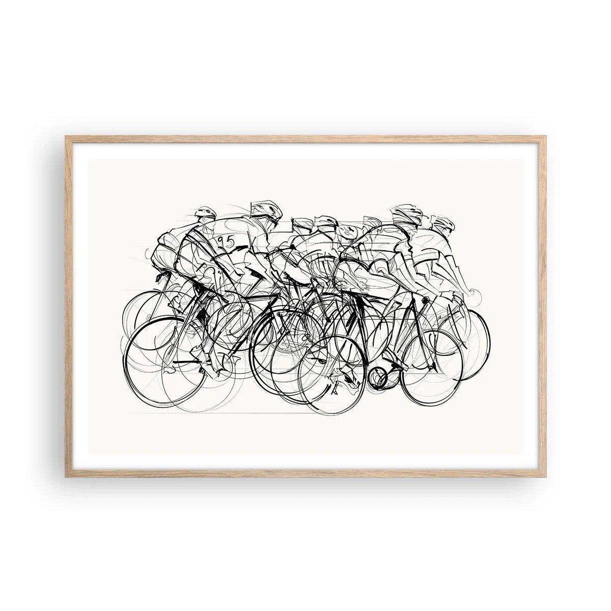 Poszter világos tölgy keretben - Együtt, a csapatban - 100x70 cm