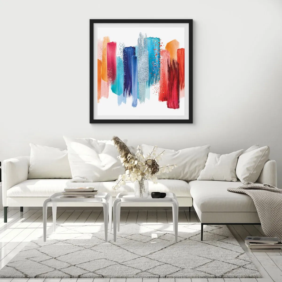 Poszter fehér keretben - Fel és le - 40x40 cm