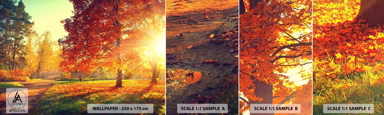 Fotótapéta Minta Öntapadós Deluxe Sticker - A vörös gyönyörű - Tájkép, Park, Természet - 100x30 cm