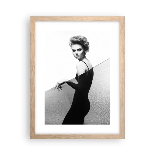 Poszter világos tölgy keretben - Vonzó tekintet - 30x40 cm