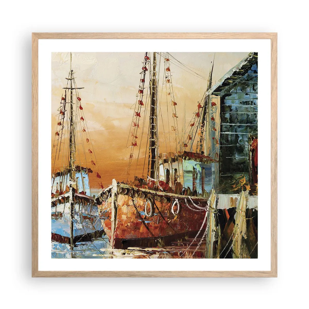 Poszter világos tölgy keretben - Nyugodt visszatérés - 60x60 cm