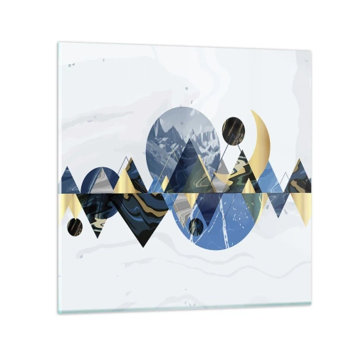 Üveg kép - Geometriai táj - 40x40 cm