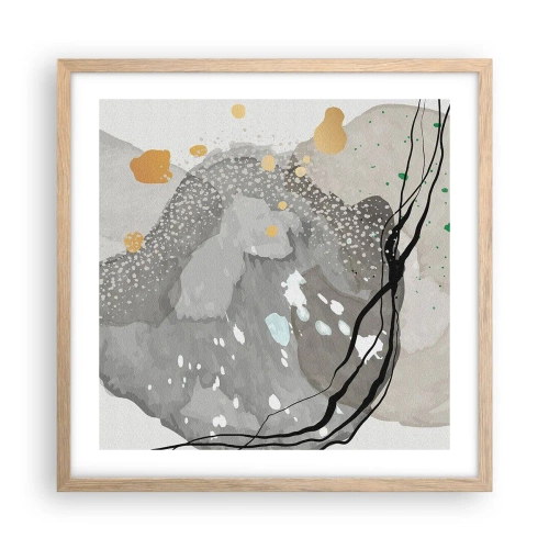 Poszter világos tölgy keretben - Organikus kompozíció - 50x50 cm
