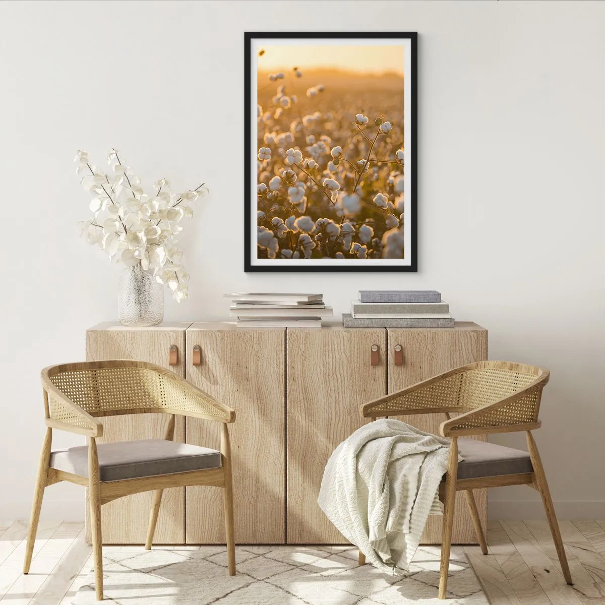 Poszter fehér keretben - Puha mező - 70x100 cm