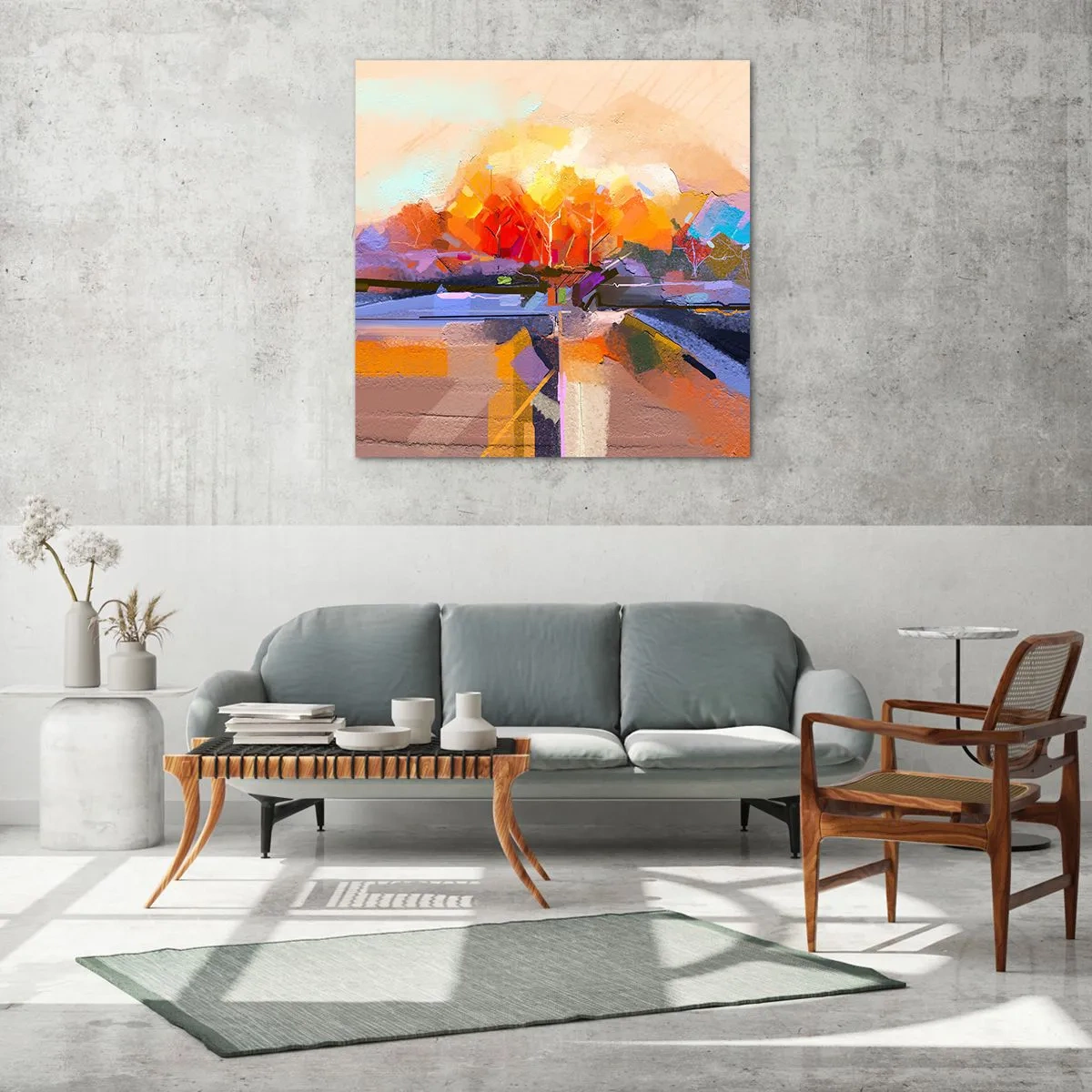 Üveg kép - Ősz lett - 50x50 cm