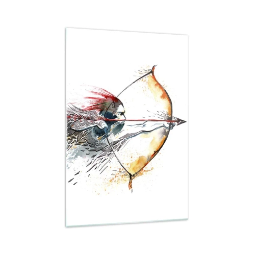Üveg kép - Mitikus harcos tüzes íjjal - 70x100 cm
