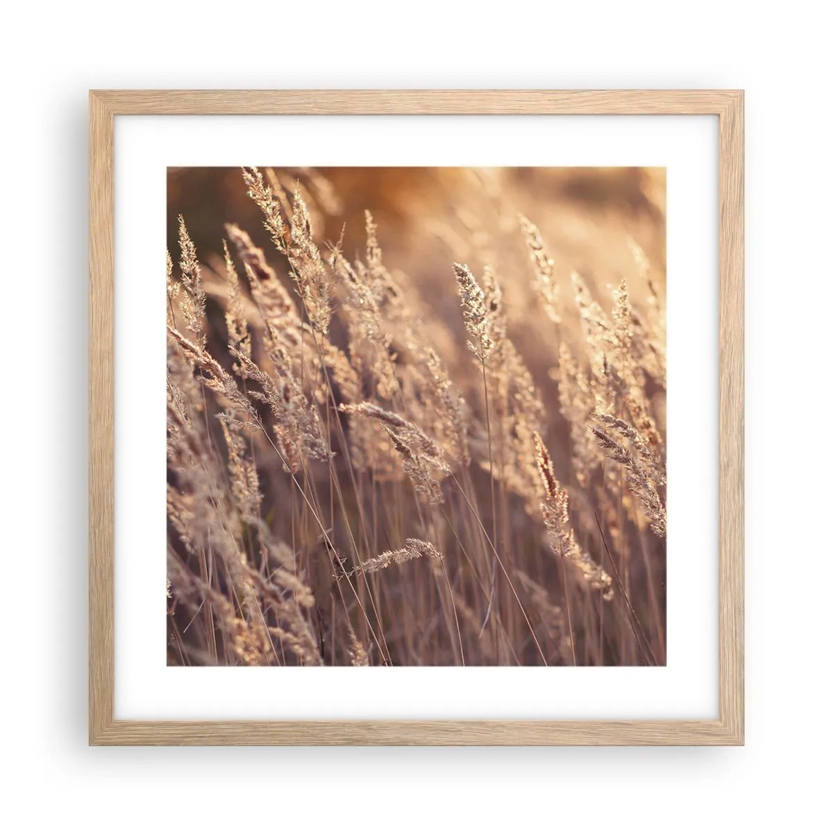 Poszter világos tölgy keretben - Készen az ősz fogadására - 40x40 cm