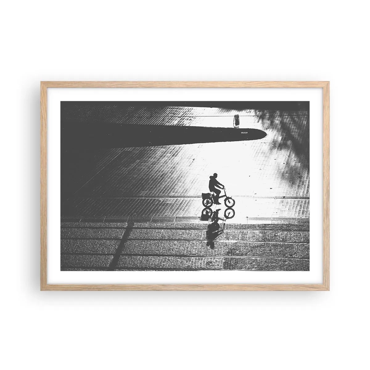 Poszter világos tölgy keretben - Előre, a városon keresztül - 70x50 cm