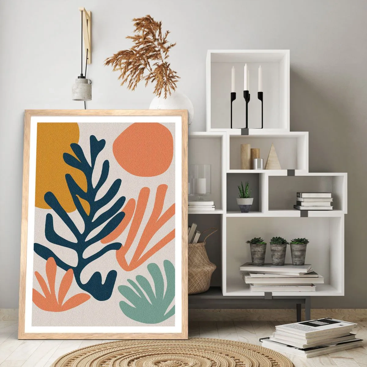 Poszter világos tölgy keretben - Koralltengerek - 70x100 cm