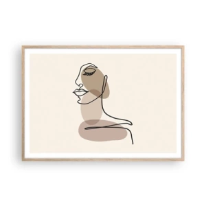 Poszter világos tölgy keretben - Egy bizonyos szépségvonal - 100x70 cm