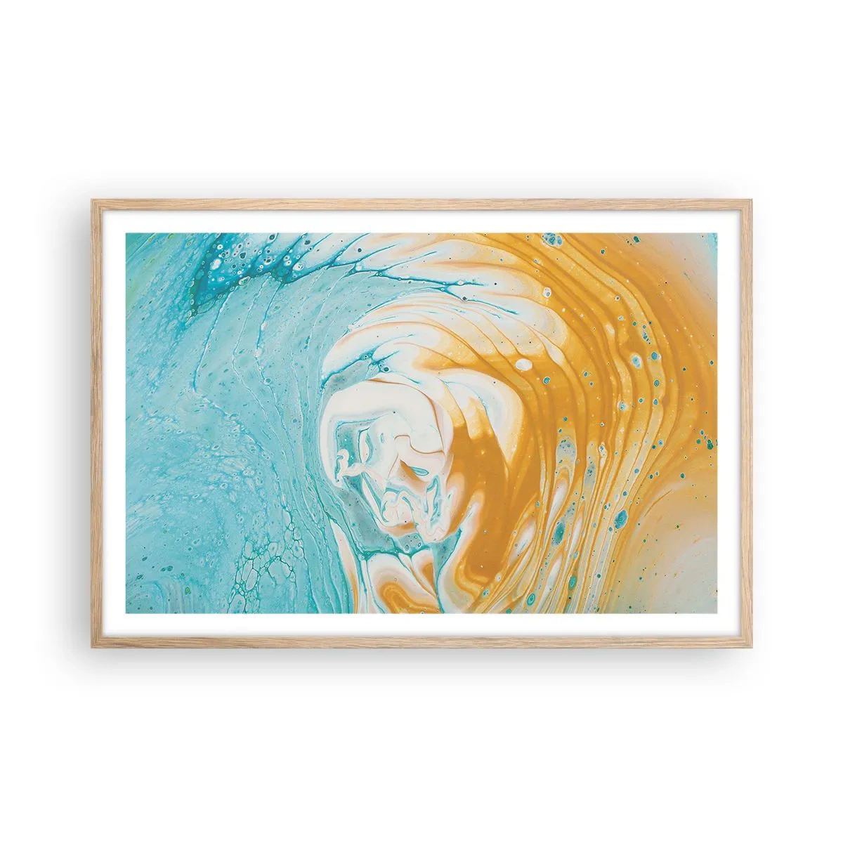 Poszter világos tölgy keretben - Pasztell örvény - 91x61 cm