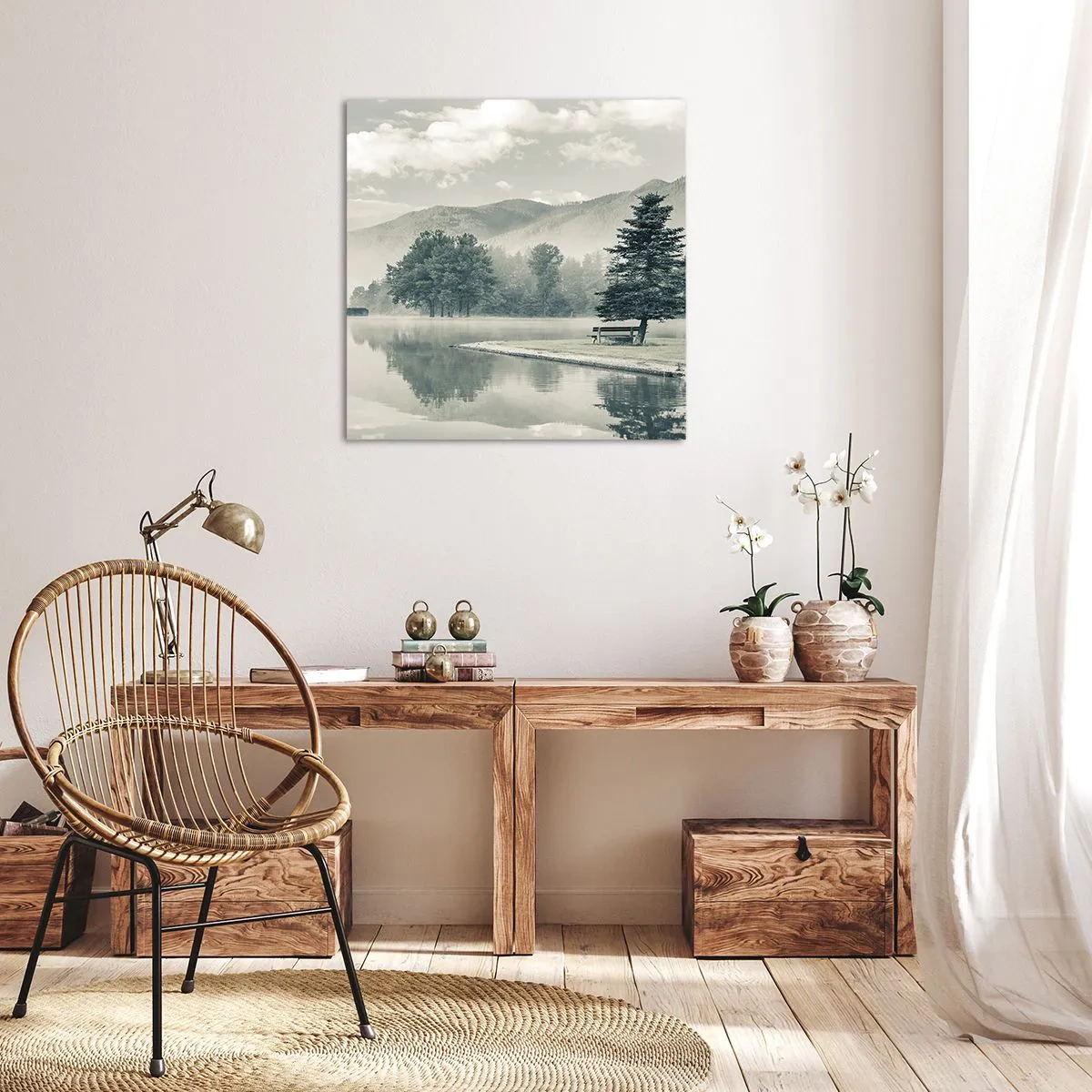 Vászonkép - A tó még alszik - 70x70 cm