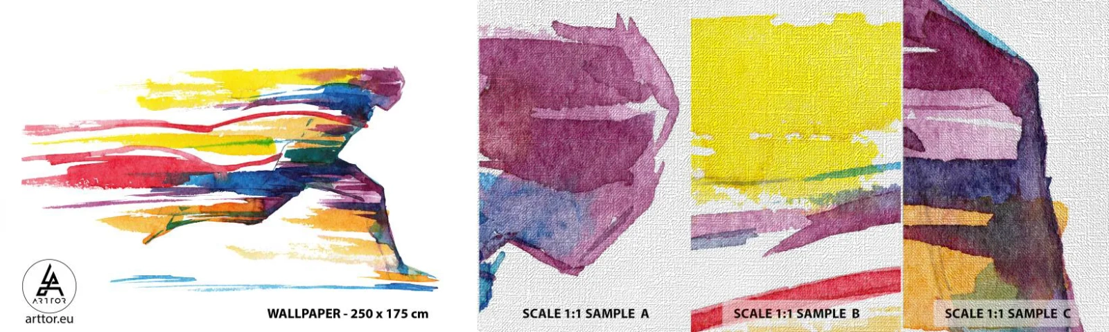 Fotótapéta Minta Premium Canvas - Futás a szivárványon - Absztrakció, Sport, Futó - 100x30 cm