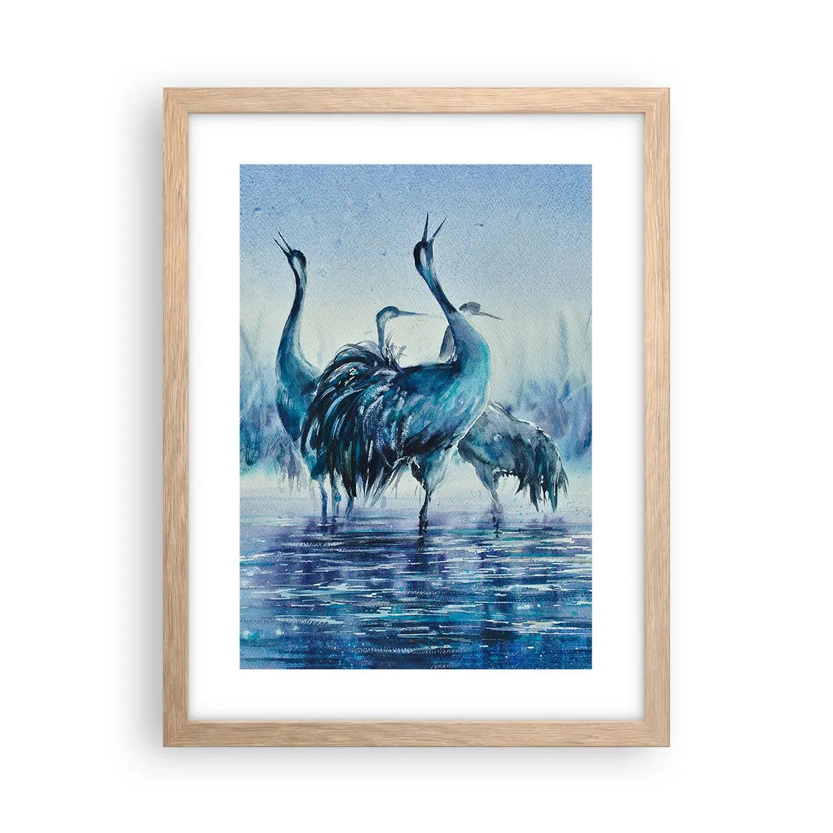 Poszter világos tölgy keretben - Reggeli találkozás - 30x40 cm