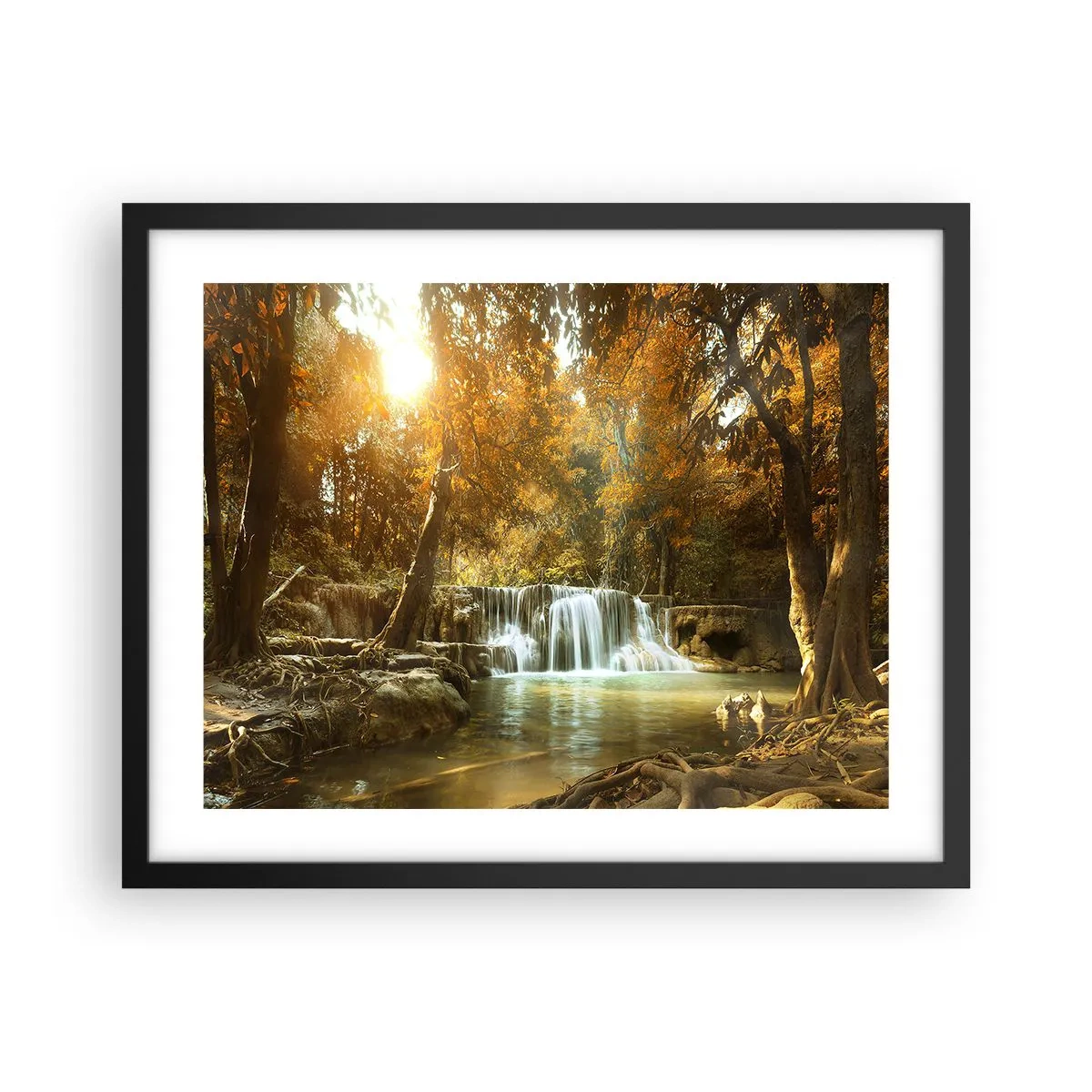 Poszter fehér keretben - Park kaszkád - 50x40 cm