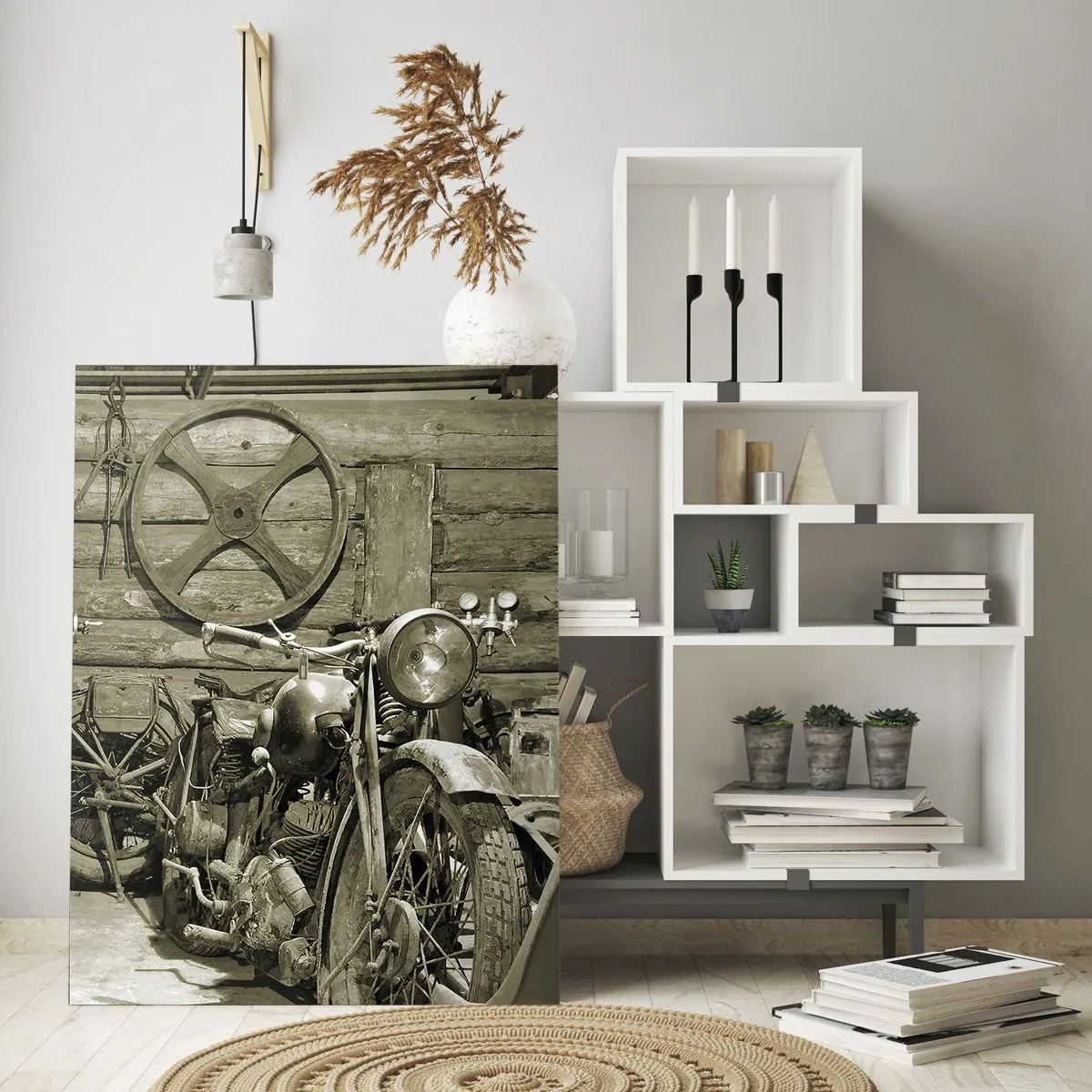 Üveg kép - Władek bácsi fészerében - 50x70 cm