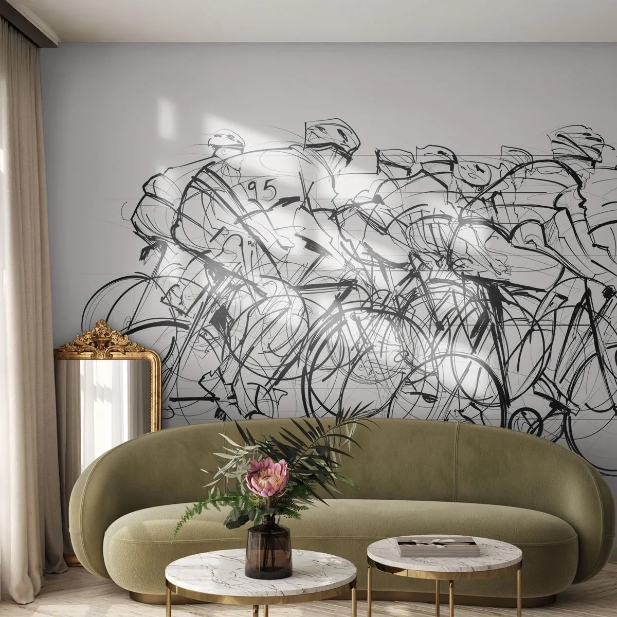 Öntapadós Fotótapéta Deluxe Sticker - Együtt, a csapatban - Grafika, Kerékpár, Sport - 400x280 cm