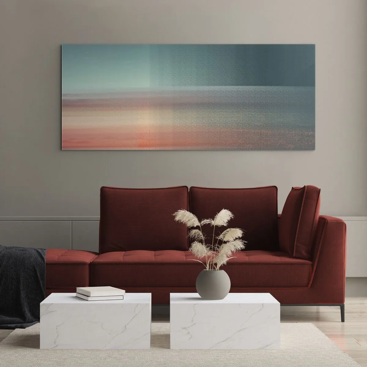 Üveg kép - Absztrakt: fényhullámok - 100x40 cm