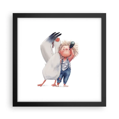 Poszter fehér keretben - Nagy utazási terve - 30x30 cm