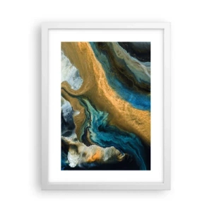 Poszter fekete keretben - Kék - sárga - kölcsönös hatások - 30x40 cm