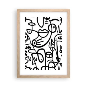 Poszter világos tölgy keretben - Arcok és délibábok - 30x40 cm