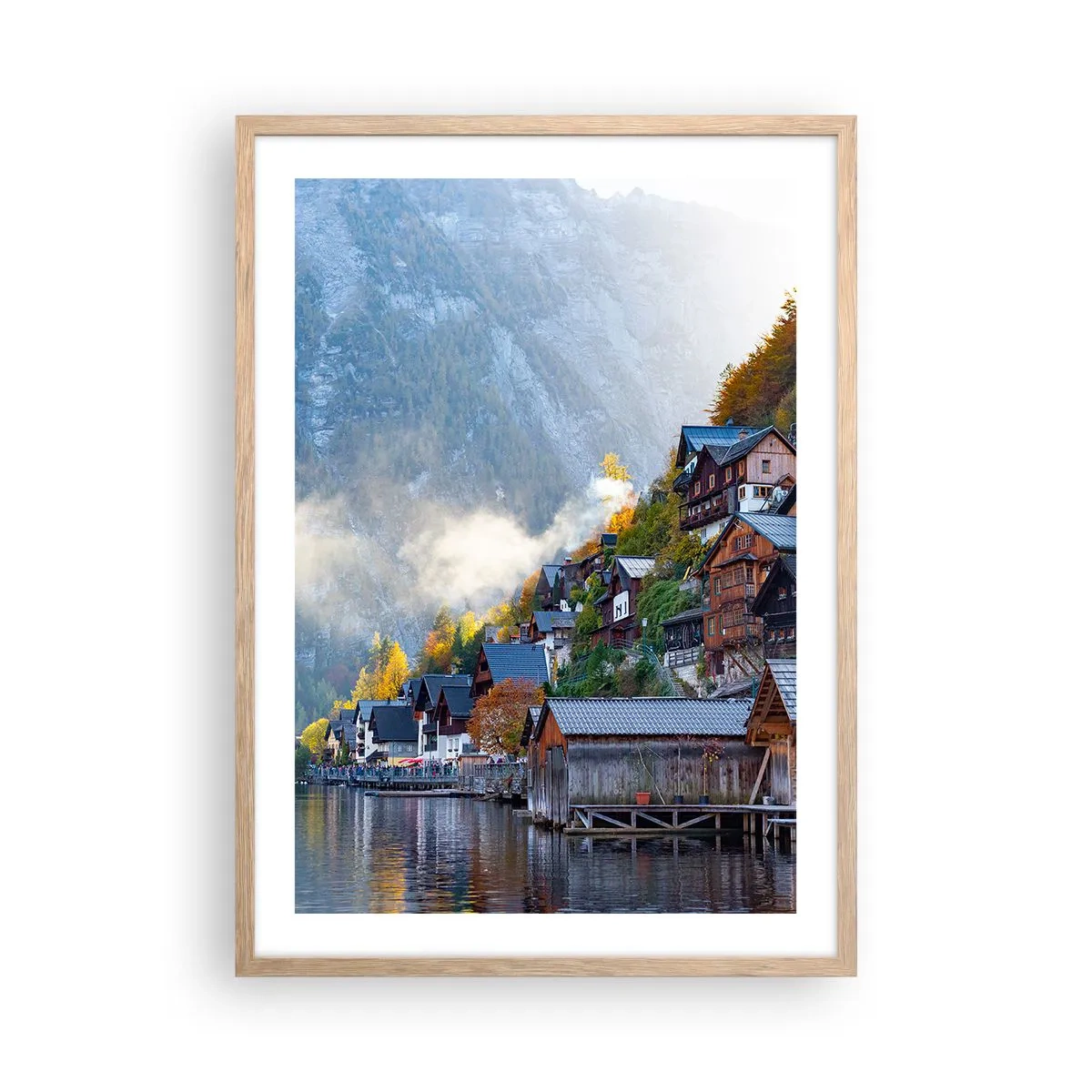 Poszter világos tölgy keretben - Alpesi éghajlatra - 50x70 cm