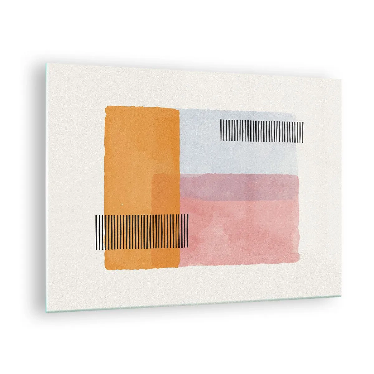 Üveg kép - Absztrakt téglalapok vonalakkal minimalista stílusban - 70x50cm - Saroktól sarokig - Modern fali dekoráció nappalihoz és hálószobához ARTTOR