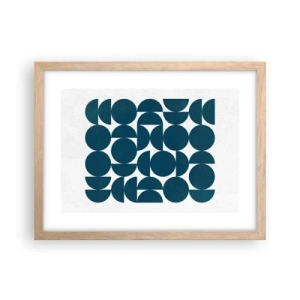 Poszter világos tölgy keretben - Körök és félkörök - 40x30 cm