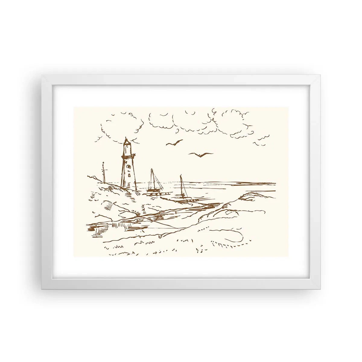 Poszter fekete keretben - A nyár emlékeinek vázlata - 40x30 cm