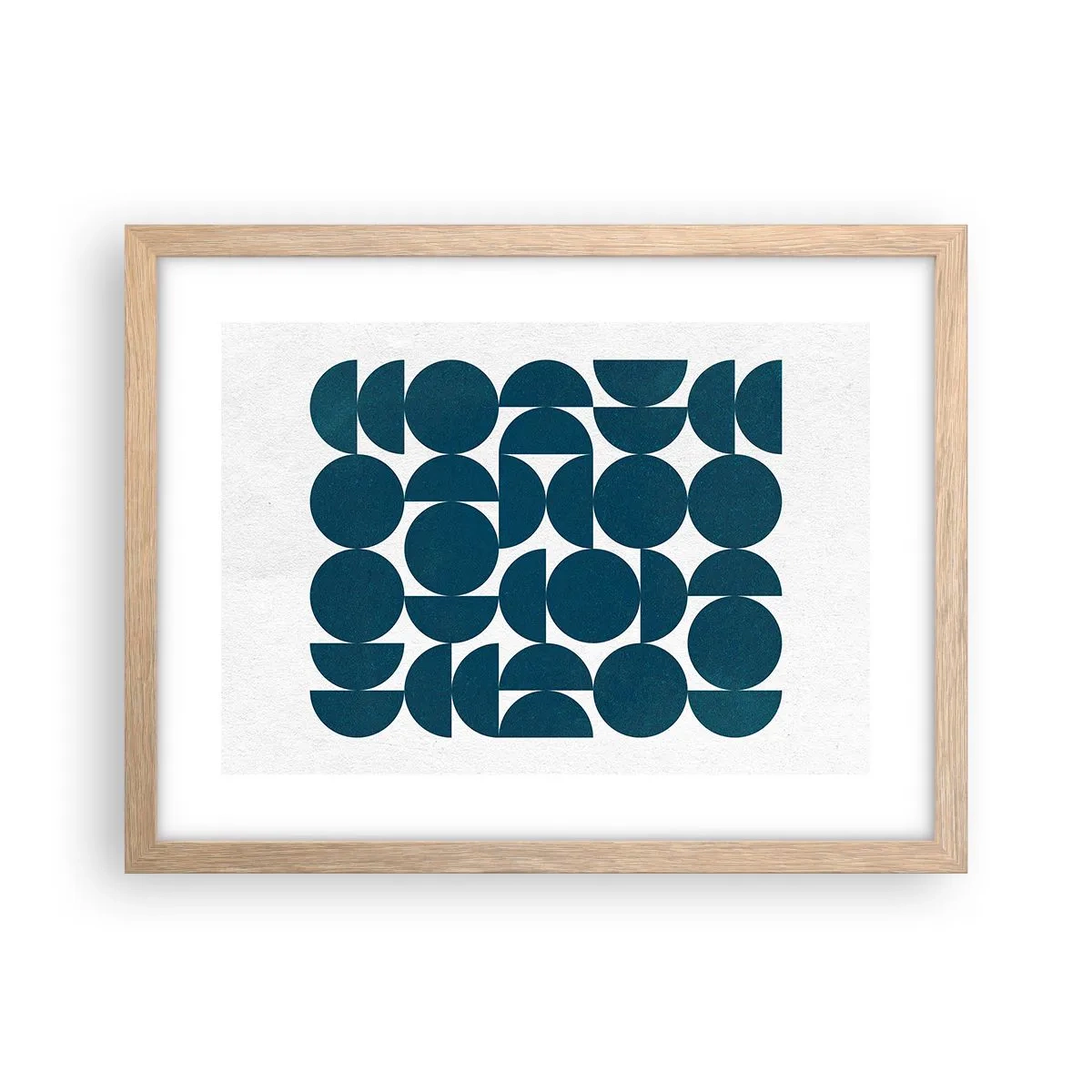 Poszter világos tölgy keretben - Körök és félkörök - 40x30 cm