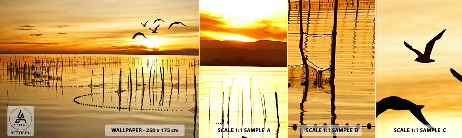 Fotótapéta Minta Öntapadós Deluxe Sticker - A halászaton - Tájkép, Tó, Halászháló - 100x30 cm