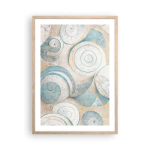 Poszter világos tölgy keretben - Mit rejt a kagyló? - 50x70 cm
