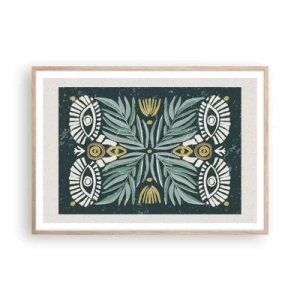 Poszter világos tölgy keretben - Mint egy népi kivágás - 100x70 cm