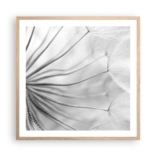 Poszter világos tölgy keretben - Pitypang, papírsárkány - 60x60 cm