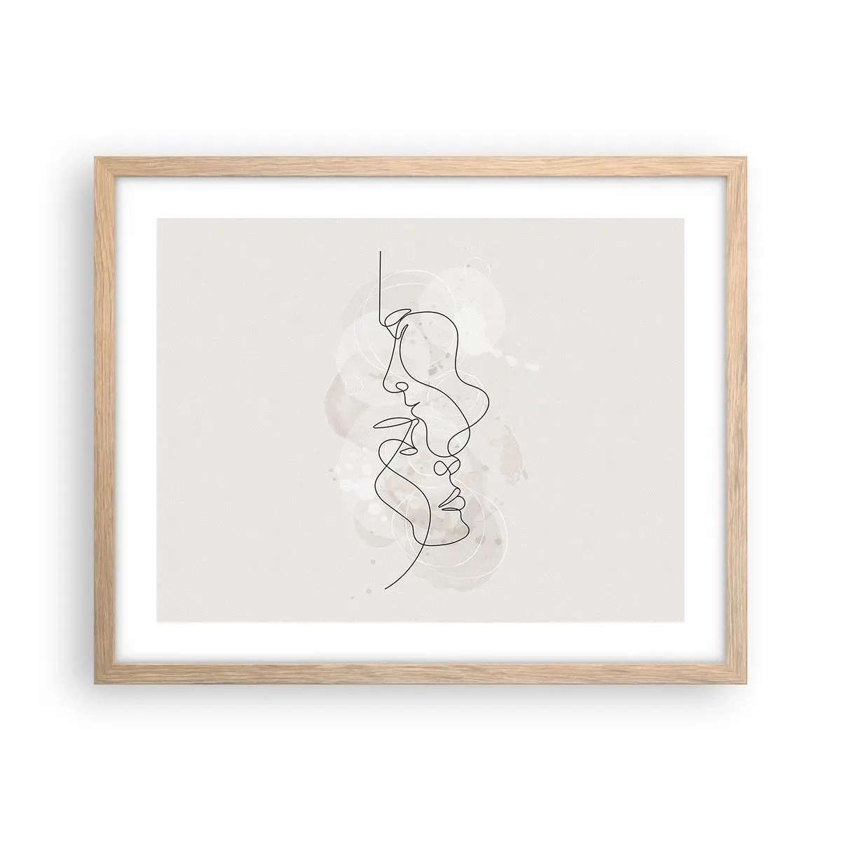 Poszter világos tölgy keretben - Ölelésbe gabalyodva - 50x40 cm
