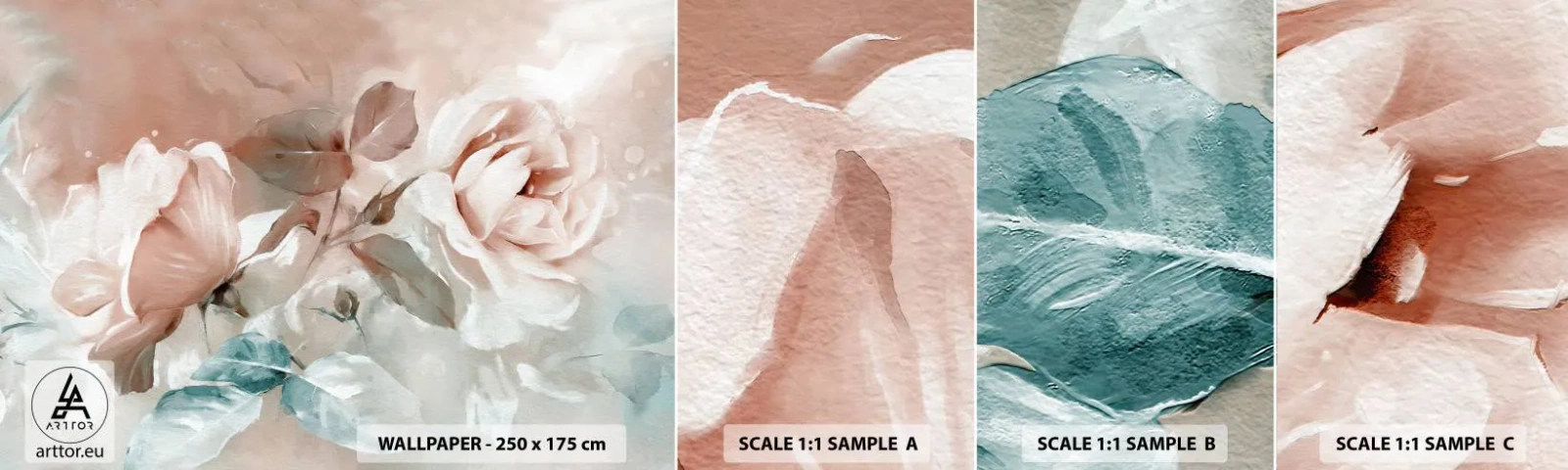 Fotótapéta Minta Standard Eco - A romantika szelleme - Virágok, Romantikus, Rózsák - 100x30 cm