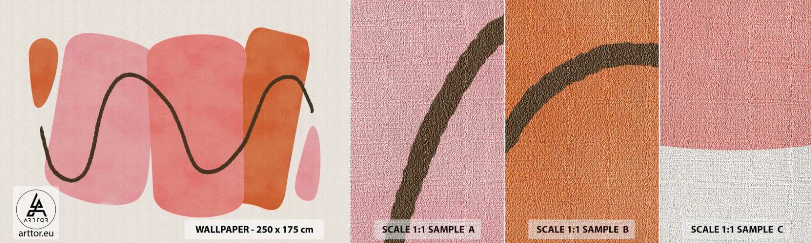 Fotótapéta Minta Premium Canvas - Formák szelíd mozgása - Absztrakció, Minimalizmus, Pasztell - 100x30 cm