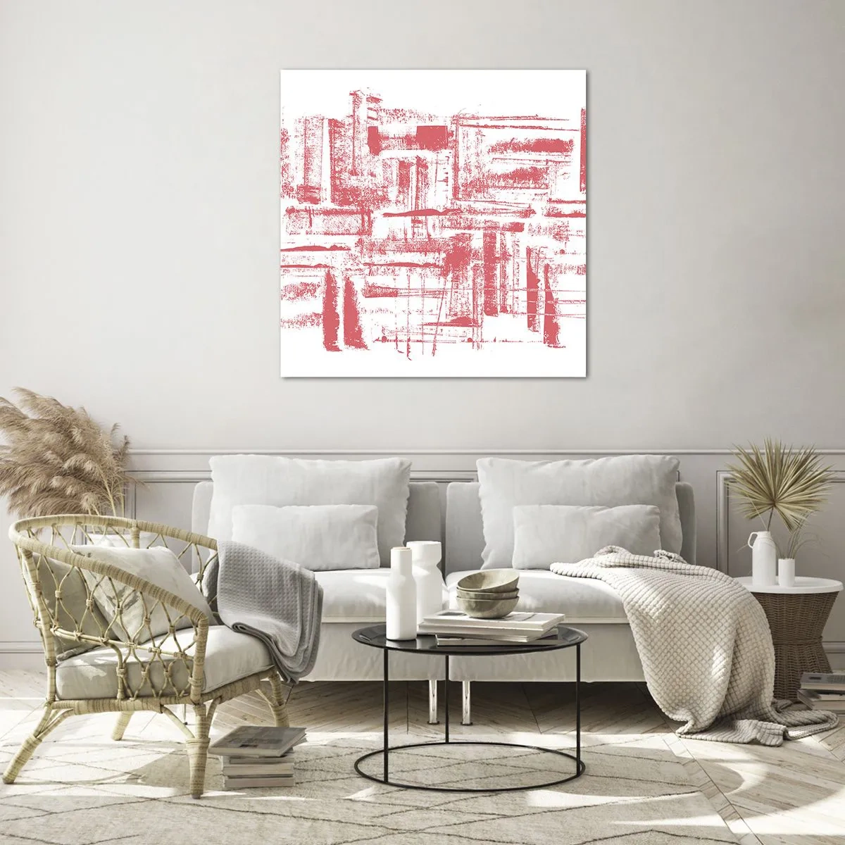 Üveg kép - A vörös város - 60x60 cm