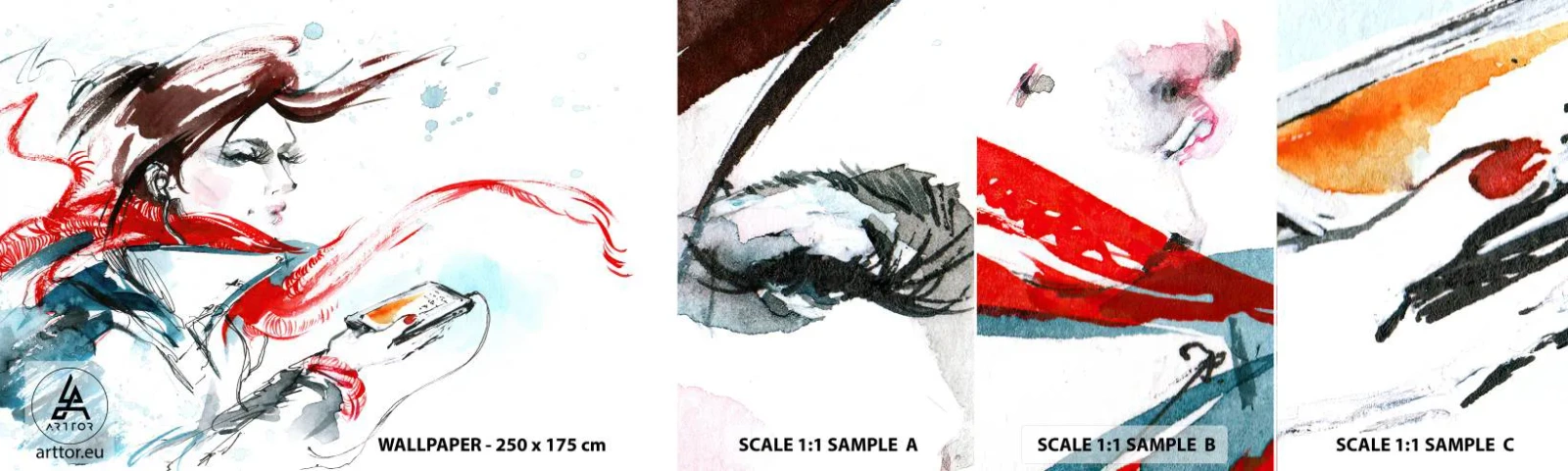 Fotótapéta Minta Standard Eco - Valami játszik bennem - Nő, telefon, Divat - 100x30 cm