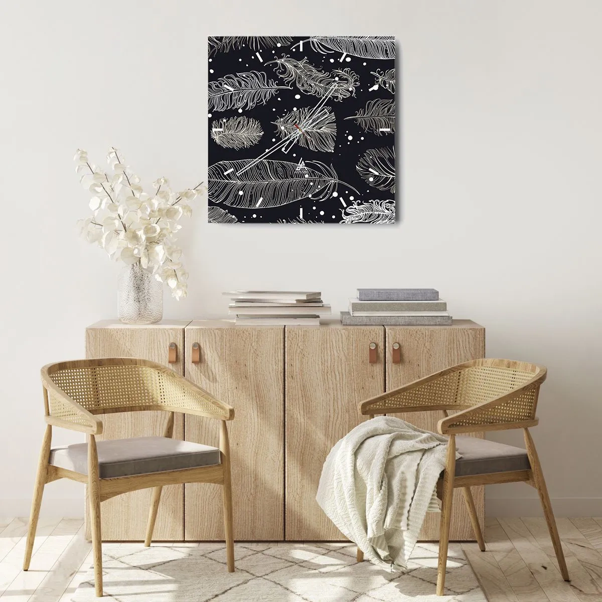 Falióra, Óra - Tollas csipke - 30x30 cm