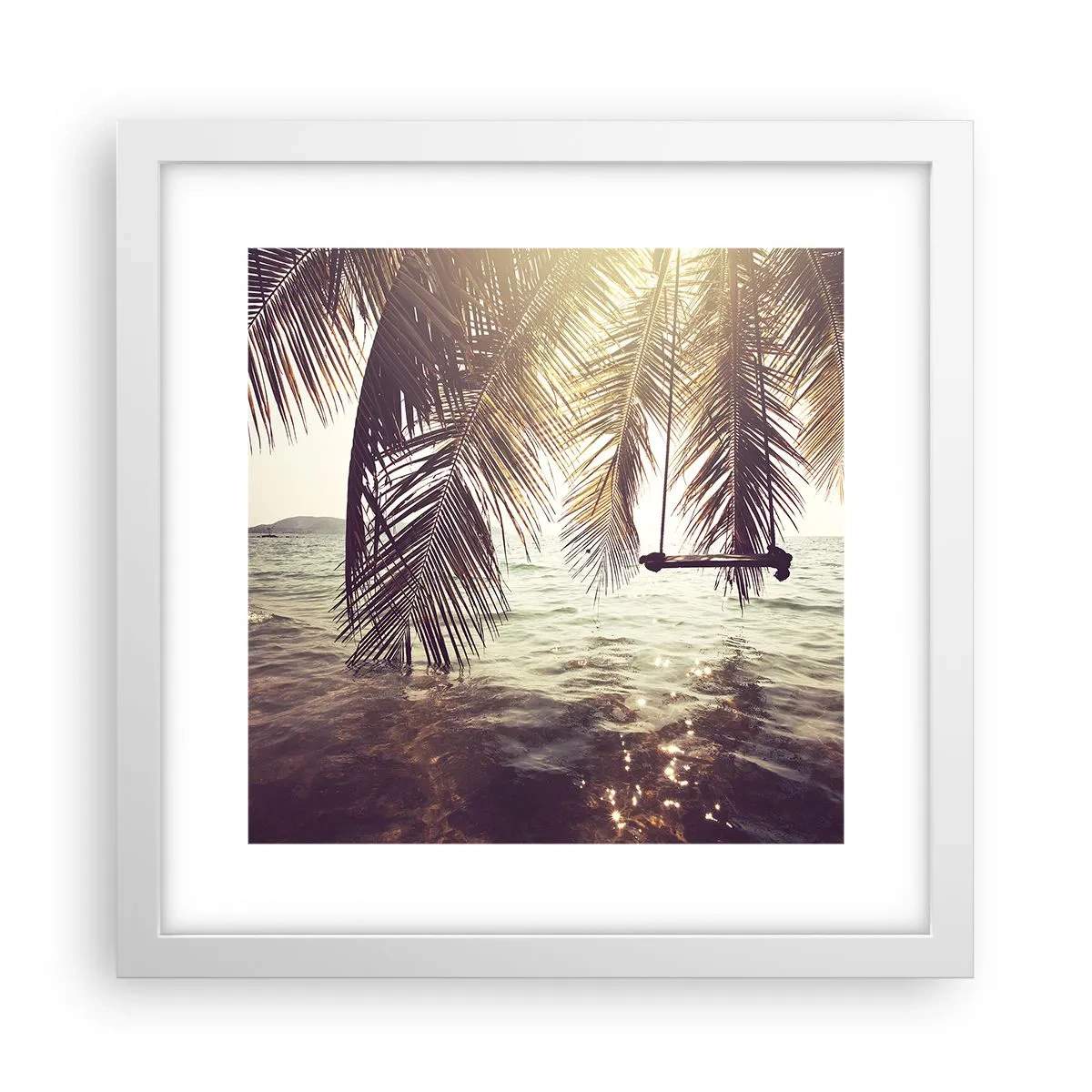 Poszter fekete keretben - Tetszés szerint hintázhat a felhők között - 30x30 cm