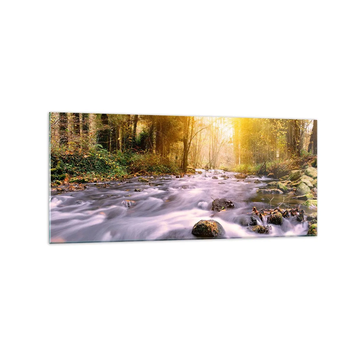 Üveg kép - Malachit ezüst és arany keretben - 120x50 cm