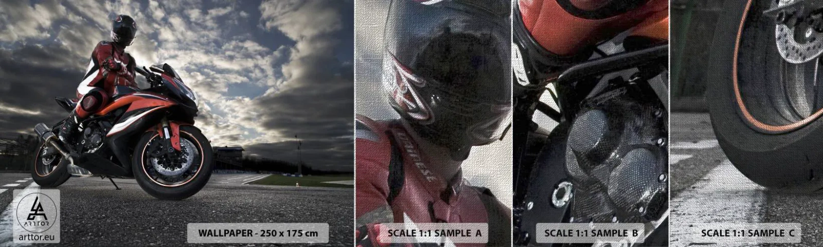 Fotótapéta Minta Premium Canvas - Fekete lovag - Autóipari, Motorkerékpár, Verseny - 100x30 cm