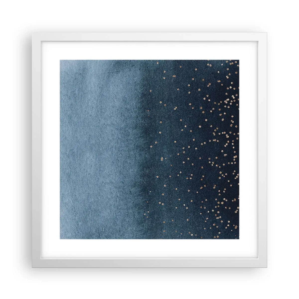 Poszter fekete keretben - Kompozíció - kék fázisok - 40x40 cm