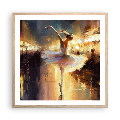 Poszter világos tölgy keretben - Csoda az utcán - 60x60 cm