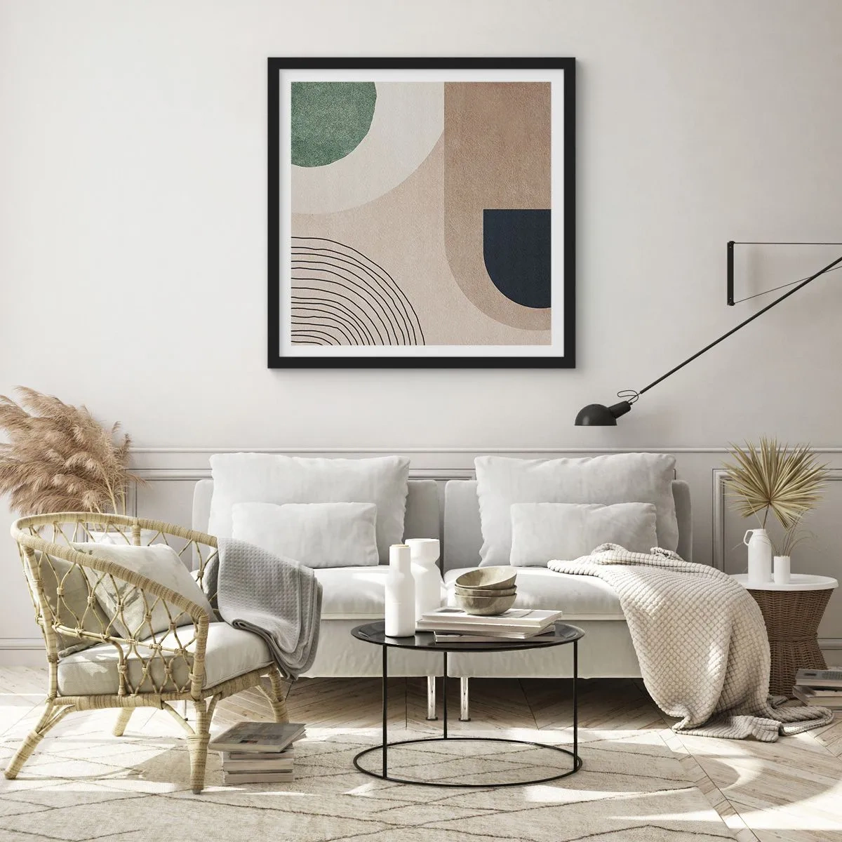 Poszter fehér keretben - Egy ovális szelídsége - 60x60 cm